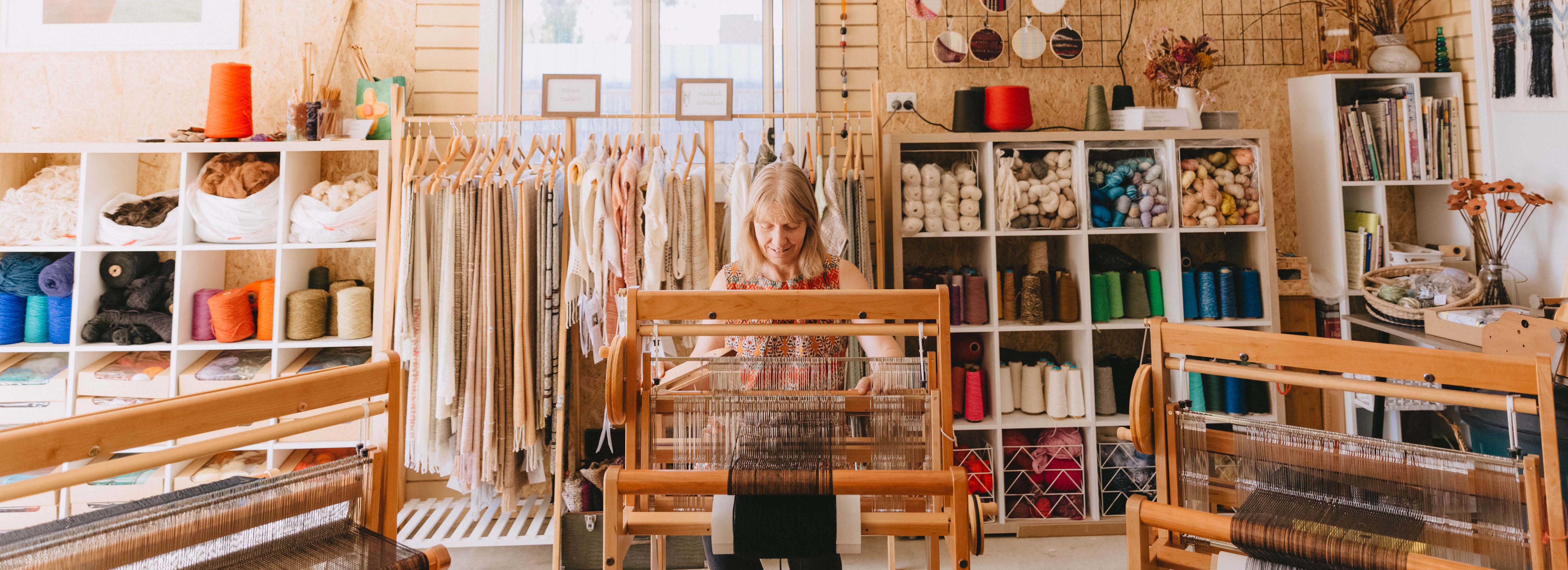 Weaving workshop at Ashculme Textiles in Wagga Wagga