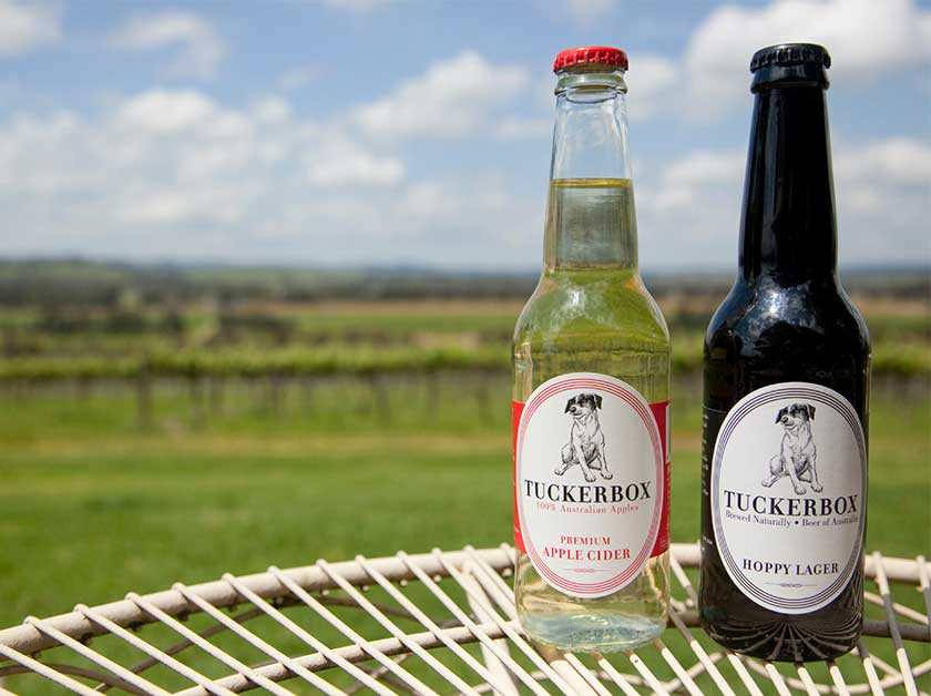 Beer and cider bottles at Borambola Wines near Wagga Wagga