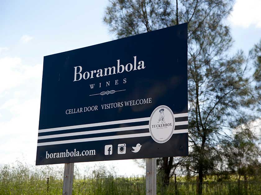 Signage at Borambola Wines near Wagga Wagga