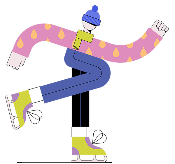 Illustration of person ice skating