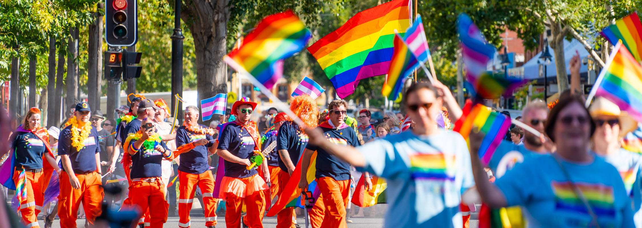 Mardi Gras parade in Wagga Wagga's main street