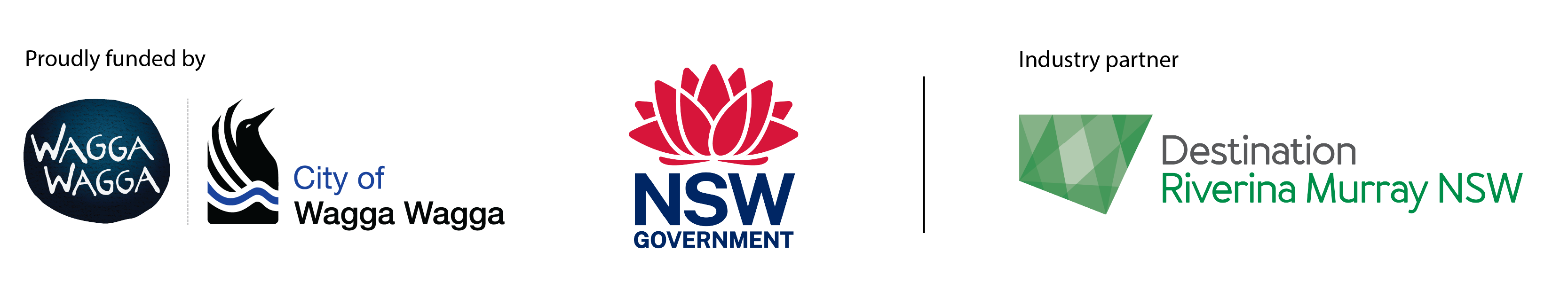 Second Season logos. City of Wagga Wagga and NSW Government and Destination Riverina Murray