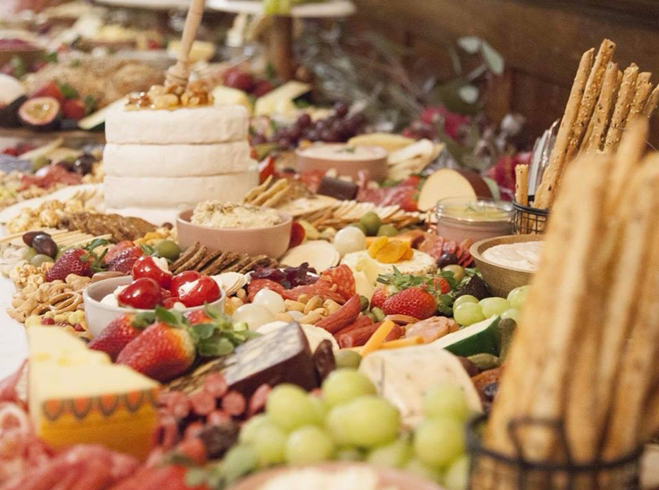 Local produce on a grazing table.