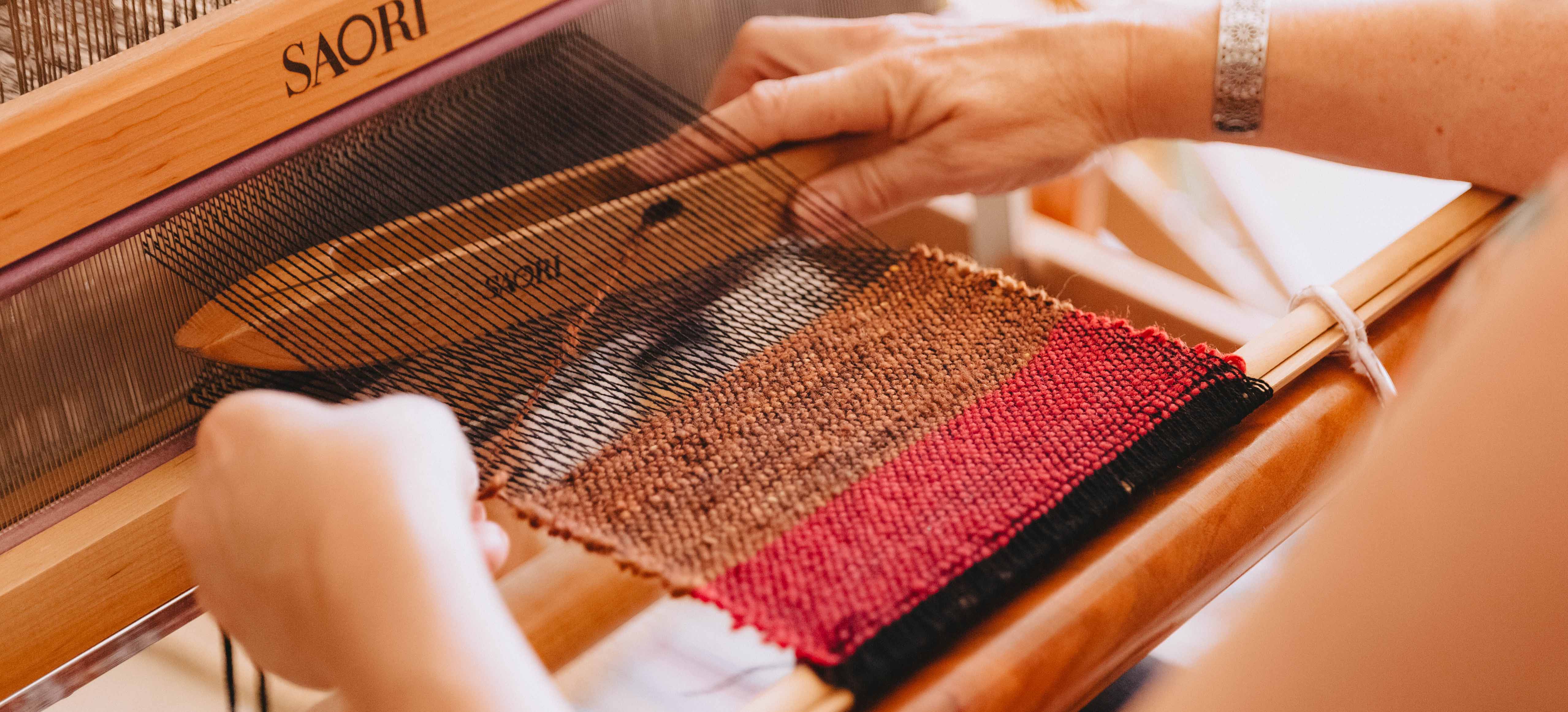 Take a weaving class using alpaca wool at Ashculme Textiles 